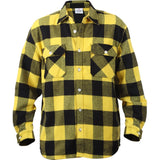 Yellow Black - Buffalo Plaid Extra Heavyweight Brawny Flannel Shirt