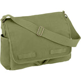 Rothco Vintage Canvas Messenger Bag Heavy-Duty Cotton Canvas Crossbody Shoulder Bag, Olive Drab