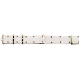 White Army Style Pistol Belt with Gold Brass Buckle - Nylon