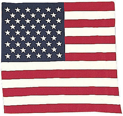 Red White Blue - US American Flag Bandana 22 in. x 22 in.