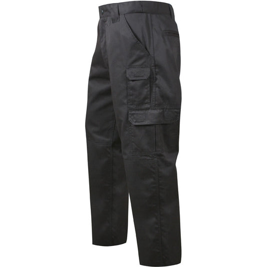 Black - Tactical Lightweight Duty Field Pants - Poly Cotton Rip-Stop - Zipper Fly