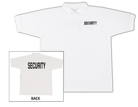 White - Two Sided Law Enforcement SECURITY Golf Shirt