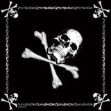 Black - Army Bandana with Jolly Roger Emblem 22 in. x 22 in.