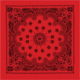 Red - Trainmen Bandana with Black Print 22 in. x 22 in.