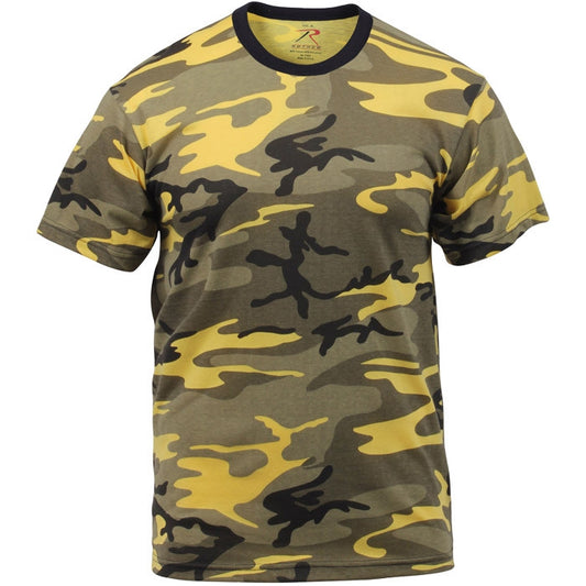 Stinger Yellow Camo - Tactical Short Sleeve T-Shirt, Poly/Cotton