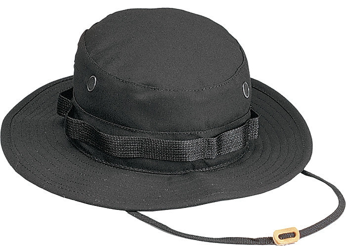 Black - Military Boonie Hat - Polyester Cotton
