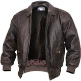 Brown - Leather Classic A-2 Vintage Military Bomber Flight Jacket