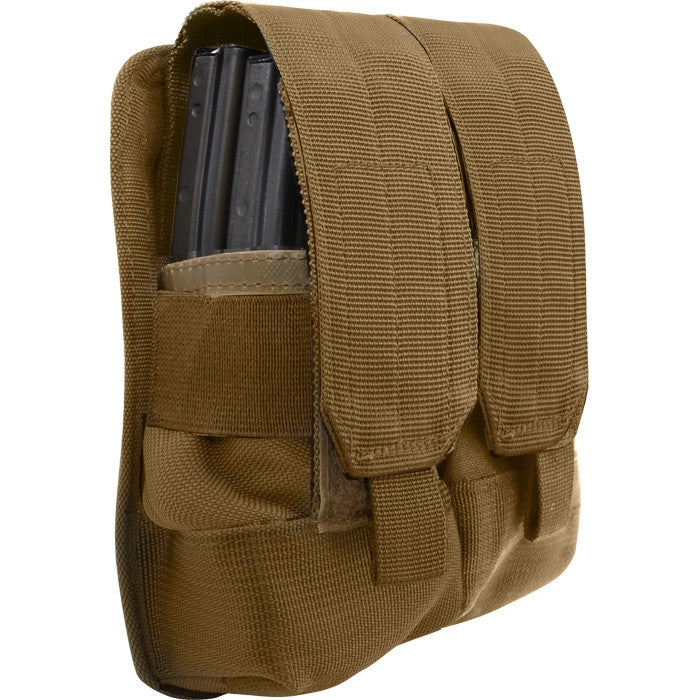 Coyote Brown - Tactical MOLLE Dual Universal Rifle Mag Pouch